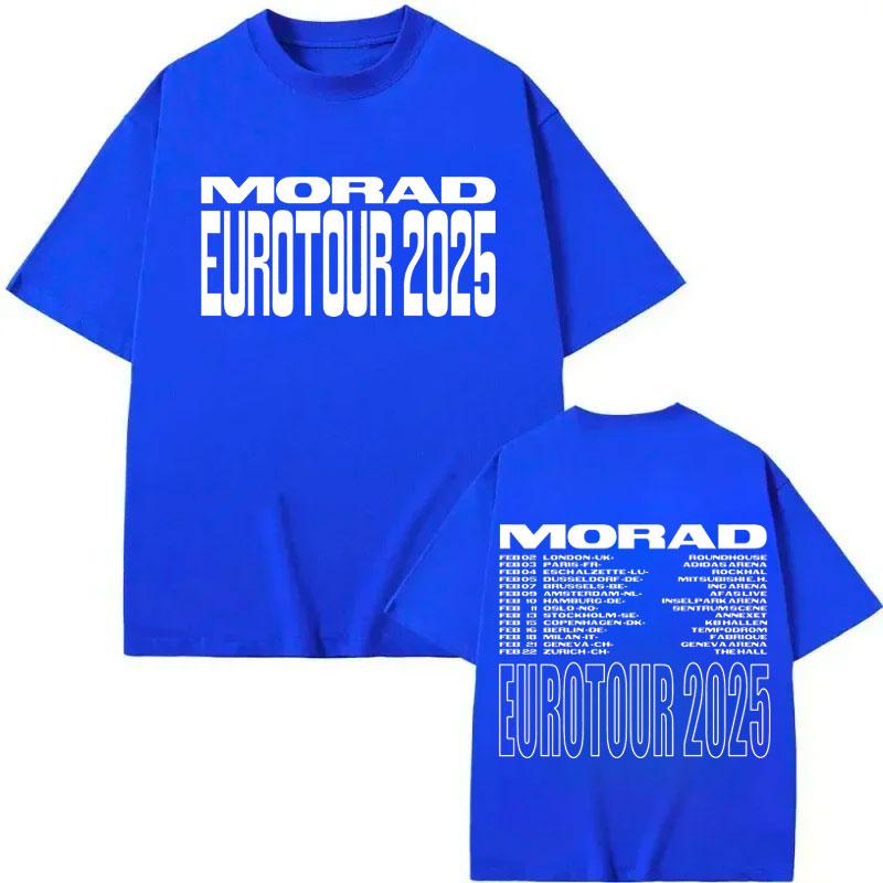 Rapper Morad Tour 2025 Double Sided Print T Shirts Men Women Fashion Hip Hop Short Sleeve Tshirt Summer Casual Cotton Tshirts