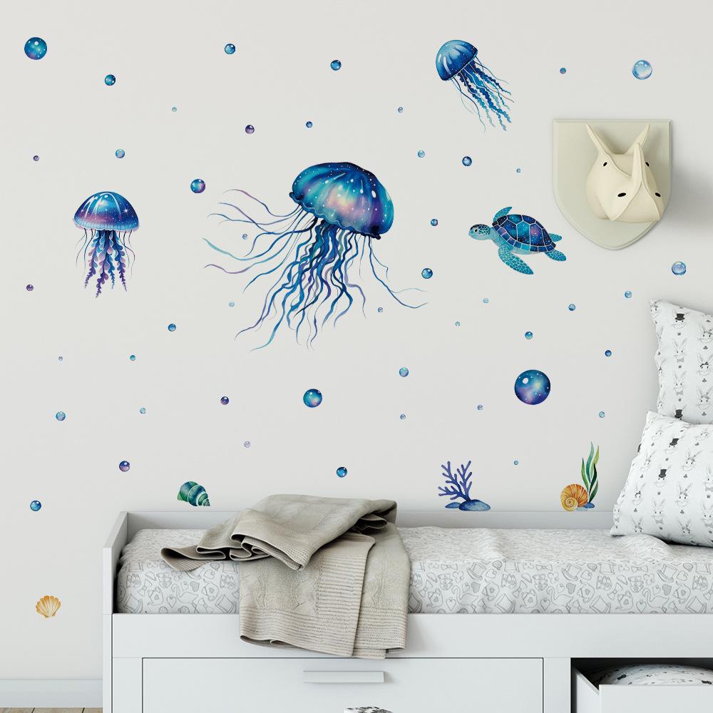 Removable Cartoon Jellyfish Waterproof Wall Stickers
