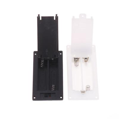 2 Couleurs Noir/Blanc Piles Coque Plastique 2x3x AAA Rectangulaire Porte-Piles Encastré Boîte de Rangement Boîtier Avec Couvercle Interrupteur
