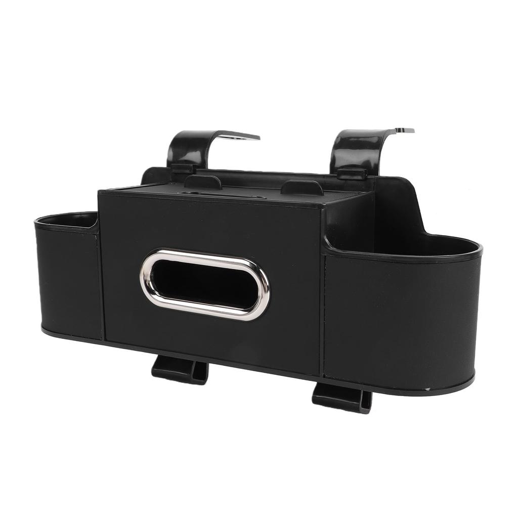 Car Back Seat Organizer with Cup Holder Tissue Dispenser Hooks Multifunctional Seat Back Storage Box for SUV Truck Sedan