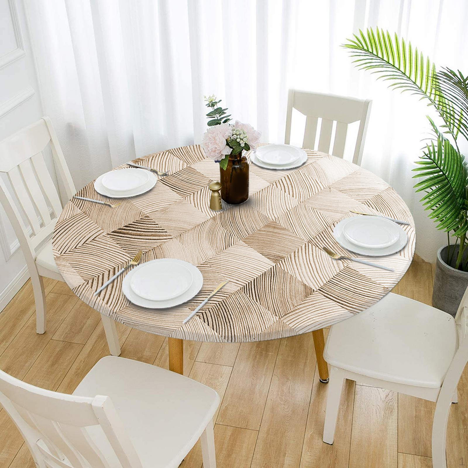 

Круглая скатерть с принтом, протираемая крышка стола 80cm White_2 Sizes