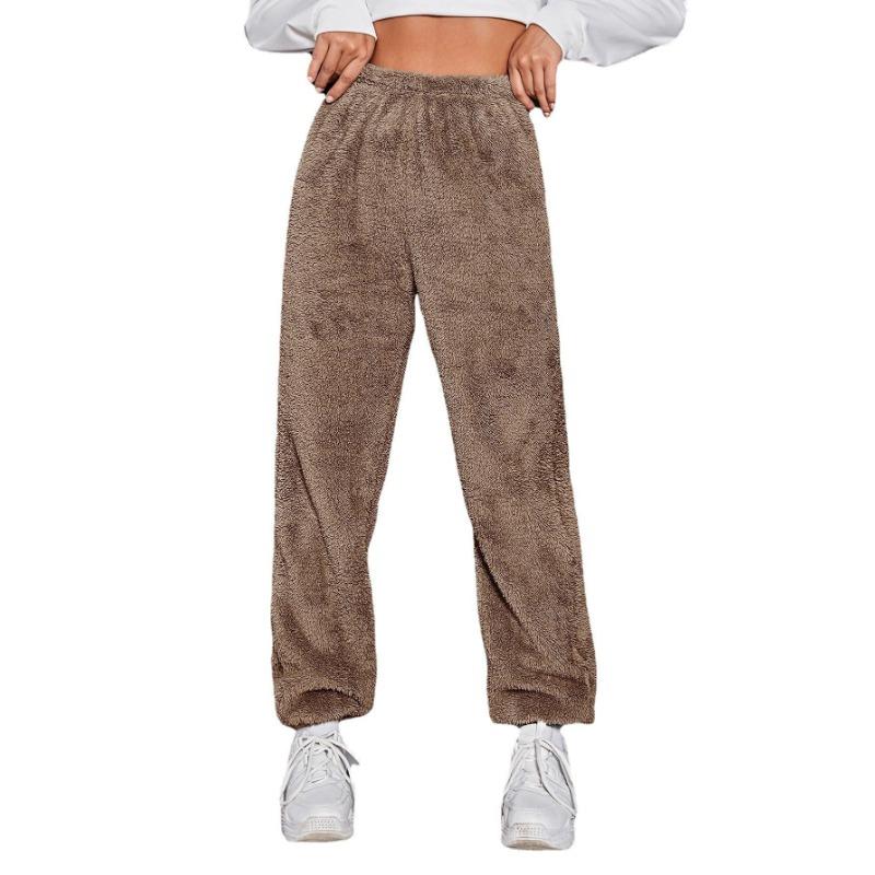 European and American Women's Casual Solid Color Women's Trousers Sports Mao Mao Pants Leg Pants