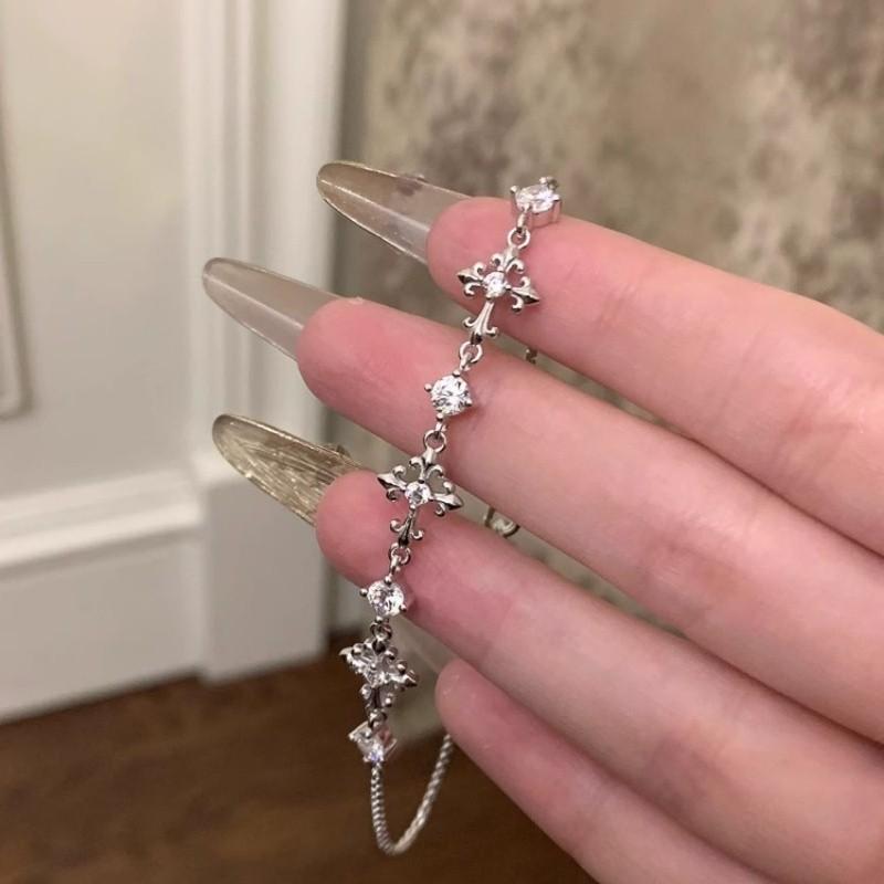 Zircon cross bracelet niche temperament light luxury high sense, bracelet versatile fashion exquisite jewelry women