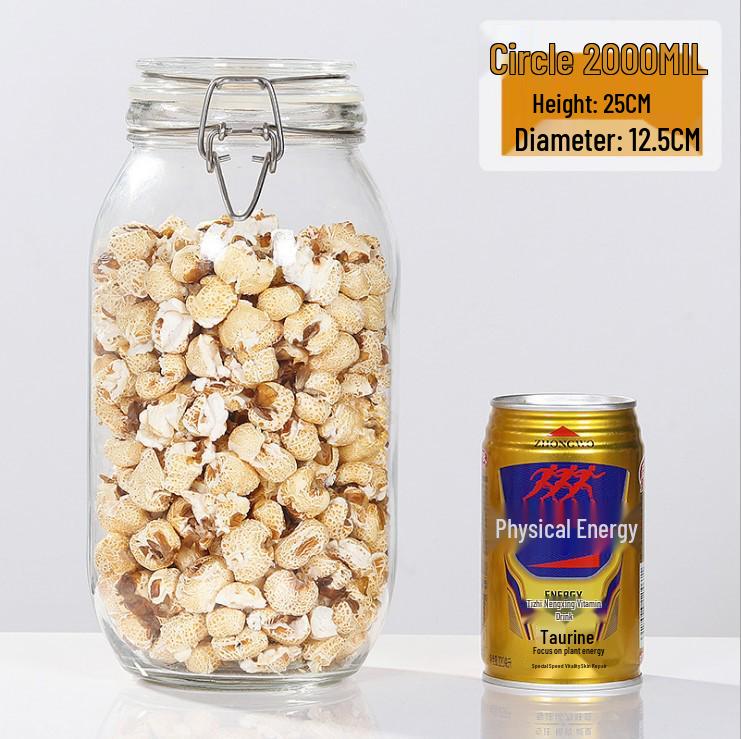 Food-Grade Glass Storage Jar for Nuts, Grains, Wine, Tea, and Honey