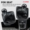 Gear Stick Shift Knob Manual 5 6 Speed For Seat Leon III 3 MK3 2012 - 2017 With Black Leather Boot Cover Black Line