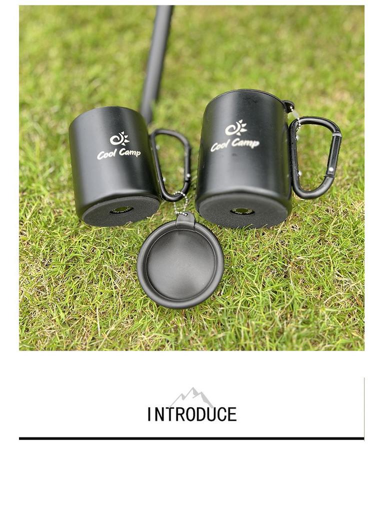 Outdoor Double-Layer Stainless Steel Camping Cup - Insulated Anti-Scald for Coffee, Tea, Wine, with Mountaineering Hook.
