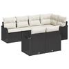 VidaXL Ensemble de canapés de jardin 7 pièces avec coussins noir en poly rotin 3354406