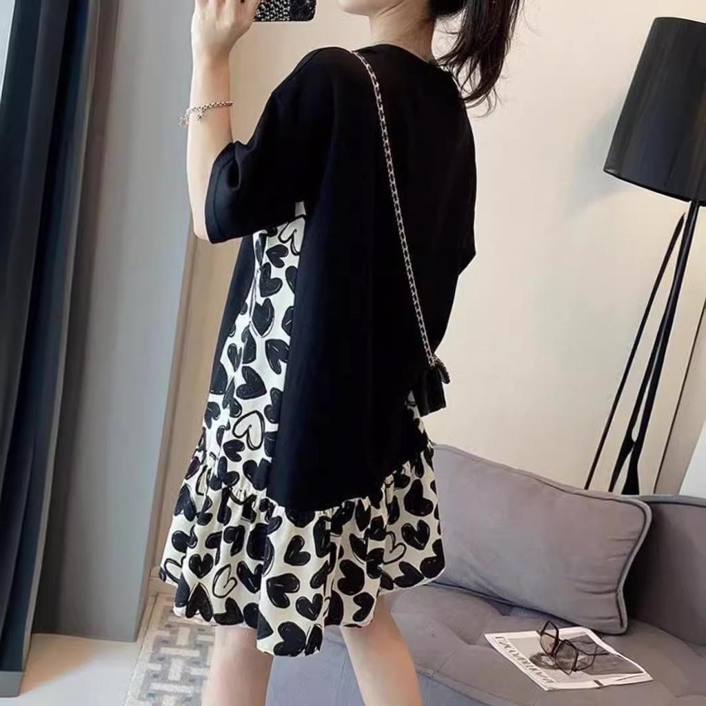 Large Size Korean Style Floral Summer Maternity Dress