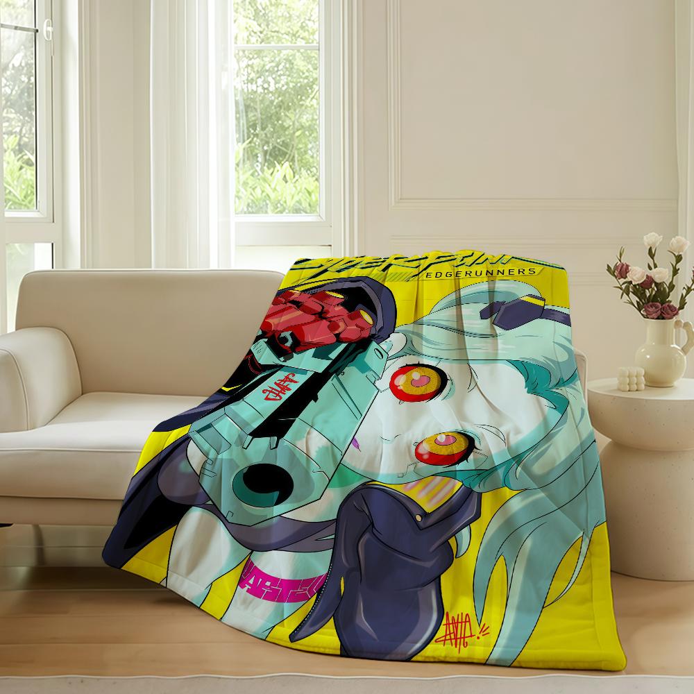 Adventure Anime C-cyberPunkS Blanket For Sofa Office Bed Plane Travel Sleep Read Relax Camping Soft And Warm