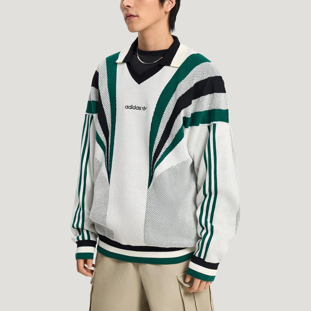 Adidas Originals Santiago Sweatshirt Three Stripes Loose Fit Pullover Long Sleeve Knit Top Men tops KW2017