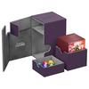 Ultimate Guard Flip 'n' Tray 100+ Deck Case for 100 Double-Sleeved TCG Cards + Dice Tray, Purple/Gray, Magnetic Closure, Microfiber Lining