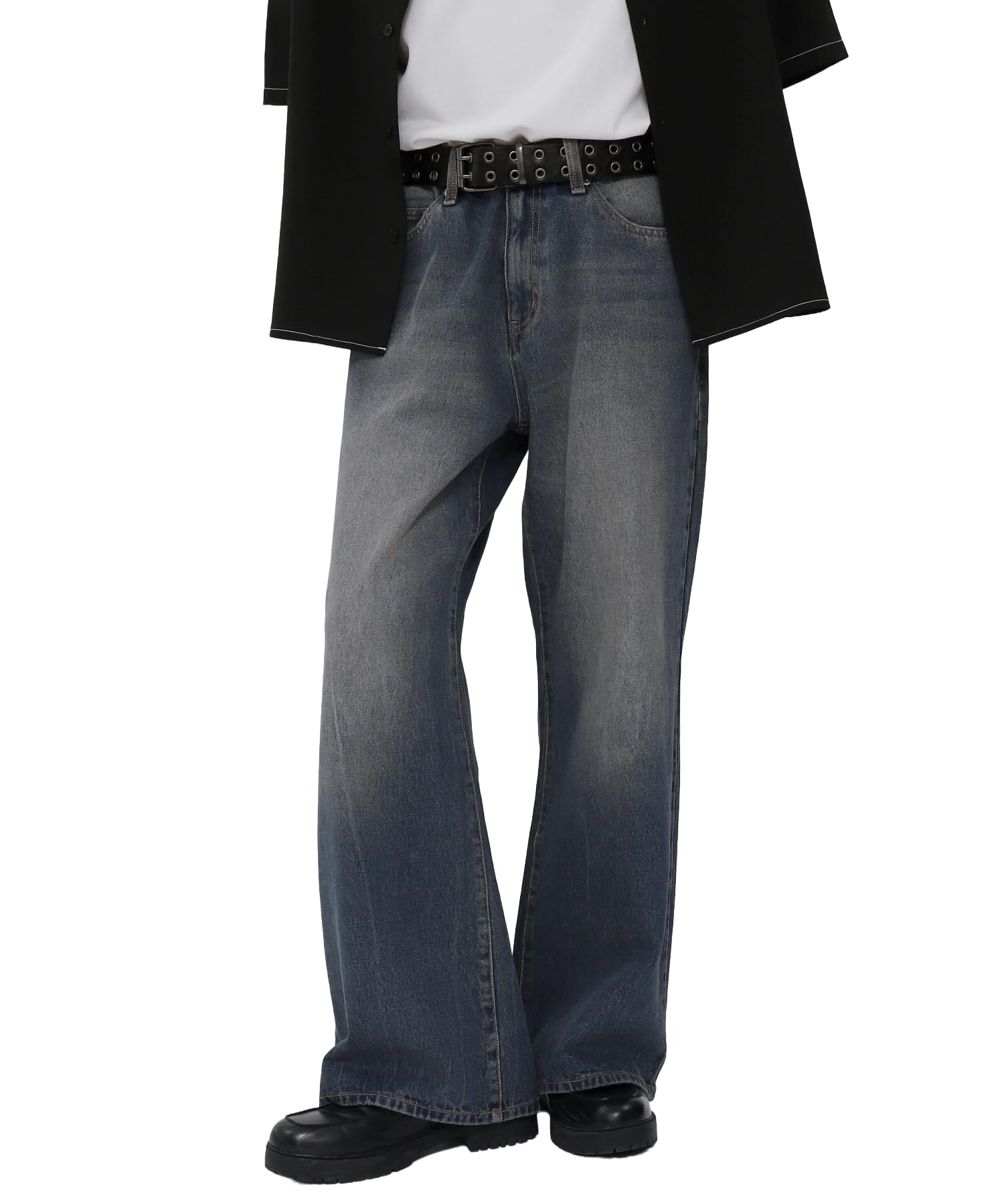 

WEGO Клеш Деним Размер Идеально для Осени и в качестве Подарка Мужские Брюки, M, Средне-Темный Деним, Уличная Одежда, Зима,