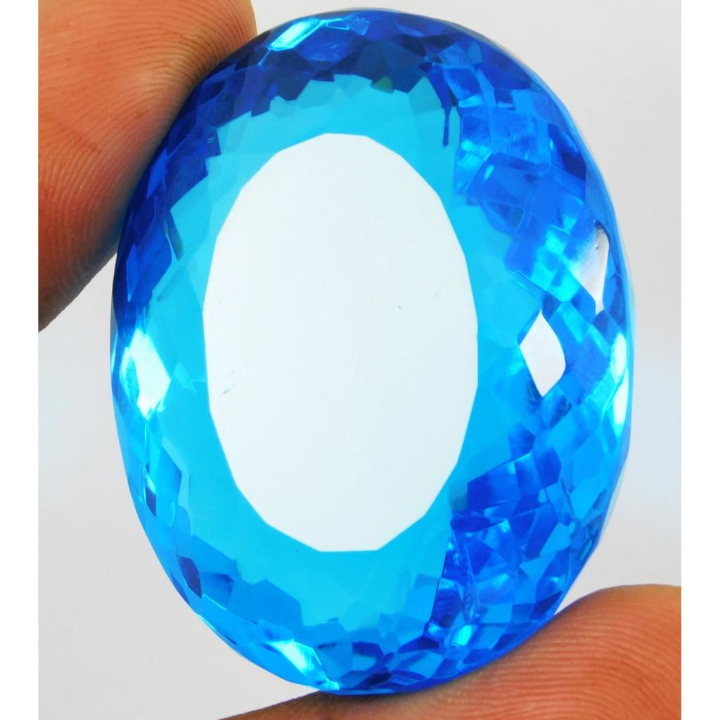 Certified 302 Ct Blue Topaz Brazilian Natural Oval Cut Loose Gemstone