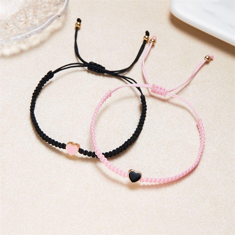 Contrasting Colors Heart Shape Bracelet Love Fortune Bracelet Heart Couple Bracelet  Decoration