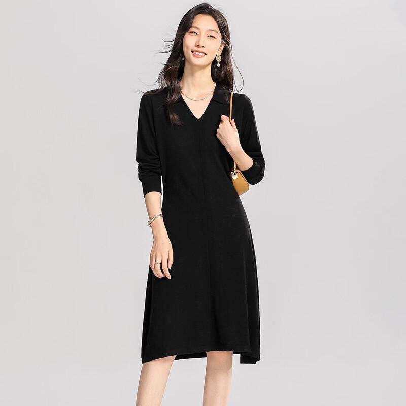 Sanpowa Women s Long Sleeve Mid-Length Knit Dress M