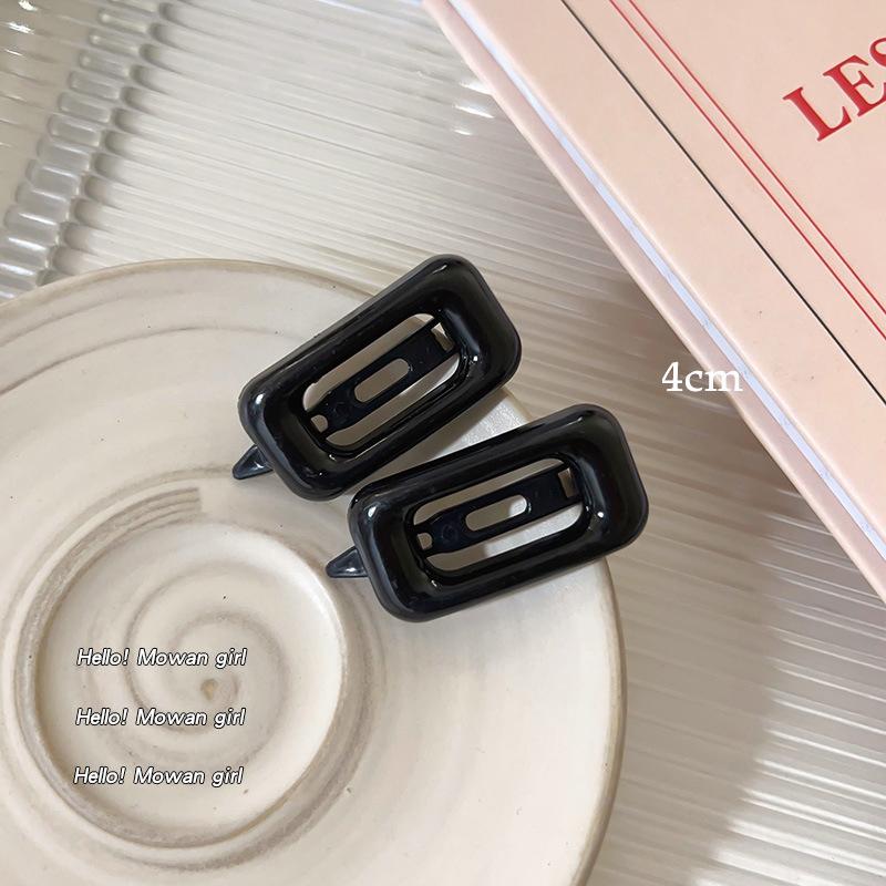 

2 шт. геометрические заколки для волос конфетного цвета, красочные маленькие квадратные заколки Bb, заколки для волос, заколки для челки, боковые заколки, заколки для девочек, головные уборы чёрный