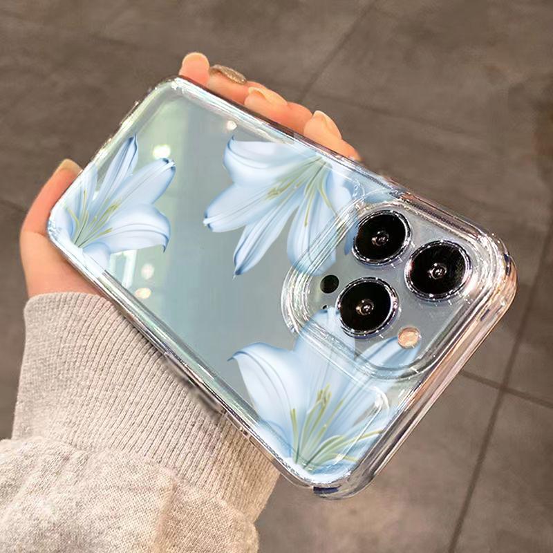 Phone Case for iPhone 11 12 13 14 15 16 17 Pro Max XS X XR 7 8 Plus 16E 17 Air Fashionable And Exquisite White Lily Flower Cover
