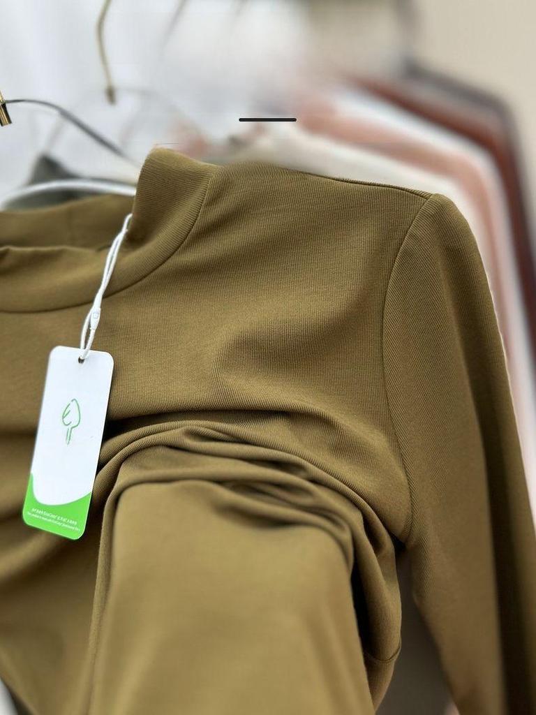 Ecoco Women's Mid-Neck High-Density Autumn Bottoming Shirt