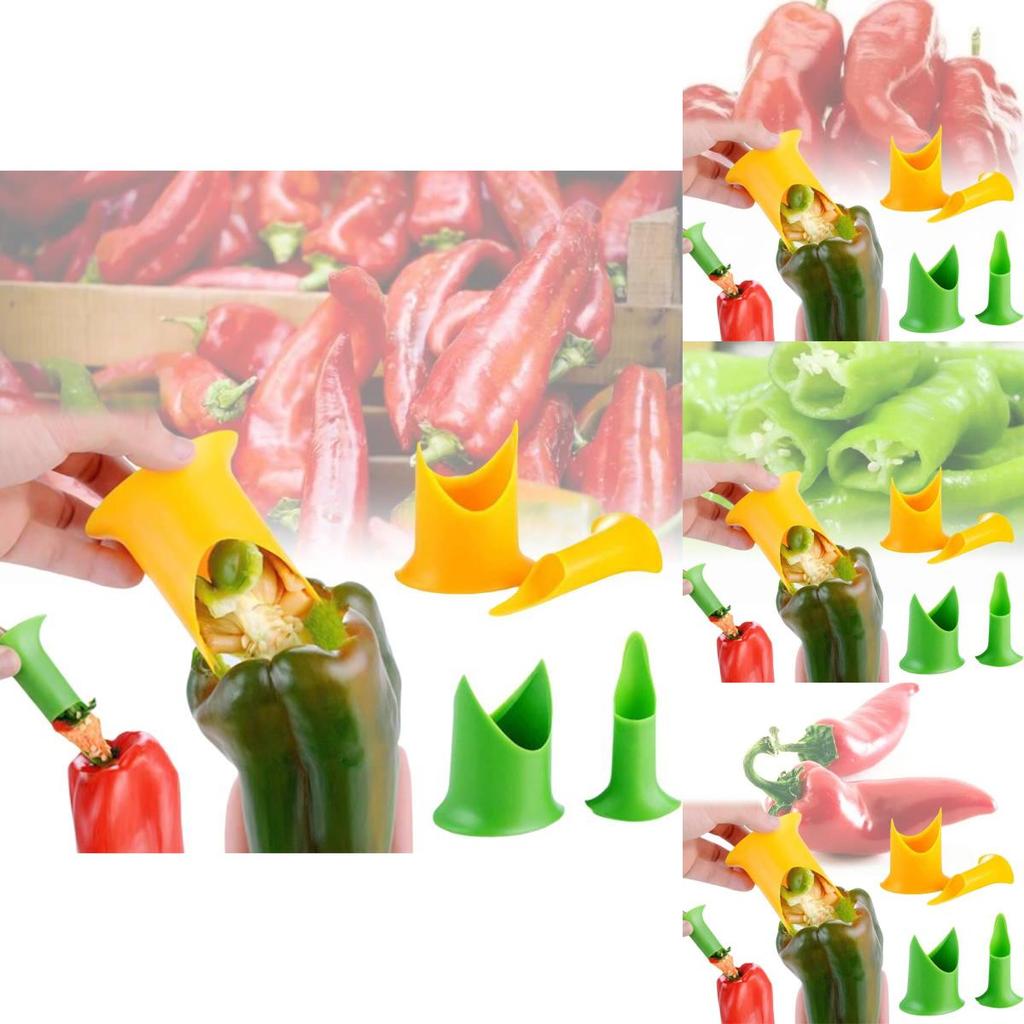 Colorful Pepper Coring Tool Set For Kitchen Two Pieces High-quality Pp Material
