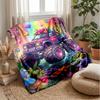 Raging Monster Trucks Theme Blanket Lightweight Warm Flannel Blanket Decorative Throw Blanket for Home Decoration