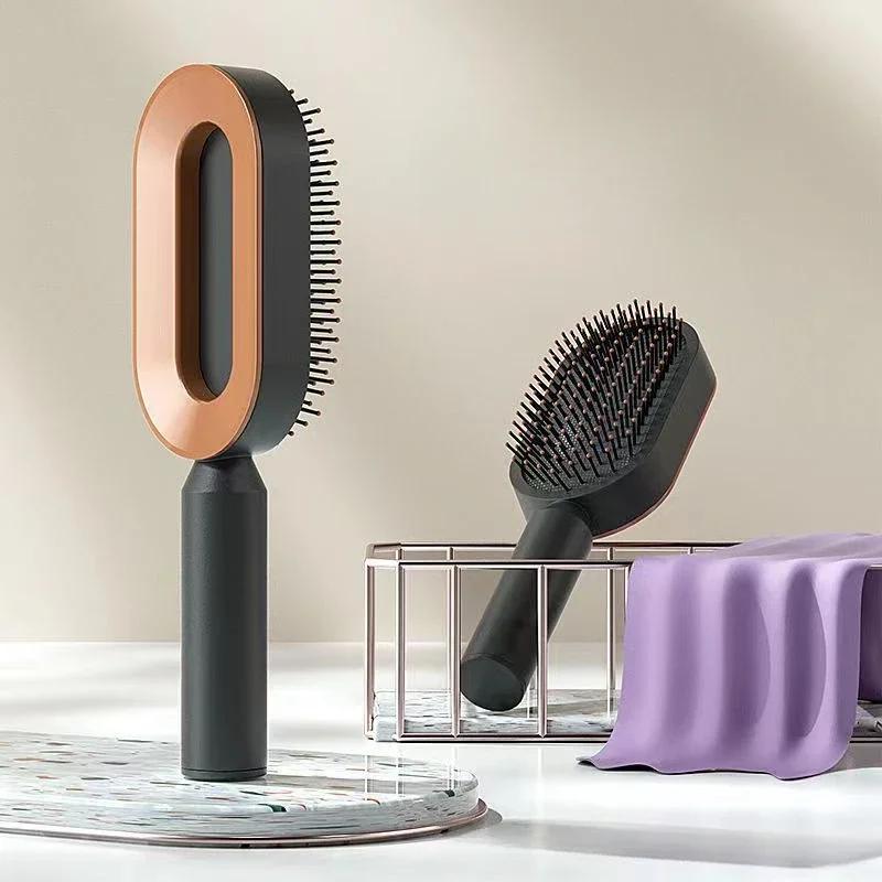 Massage Comb Hair Brush Self Cleaning Hair Brush for Women One-Key Quick Hair Comb 3D Air Cushion Hair Styling Tools