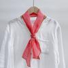 Retro Rain And Dew Striped Small Bow Tie Literary Versatile Women'S Summer Neck Protection Scarf Accessories Silk Korean Version