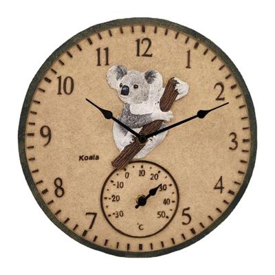Haus Hängende Wanduhr mit Thermometer für den Innen- und Außenbereich Wunderbares Einweihungsgeschenk für Freunde Tierliebhaber