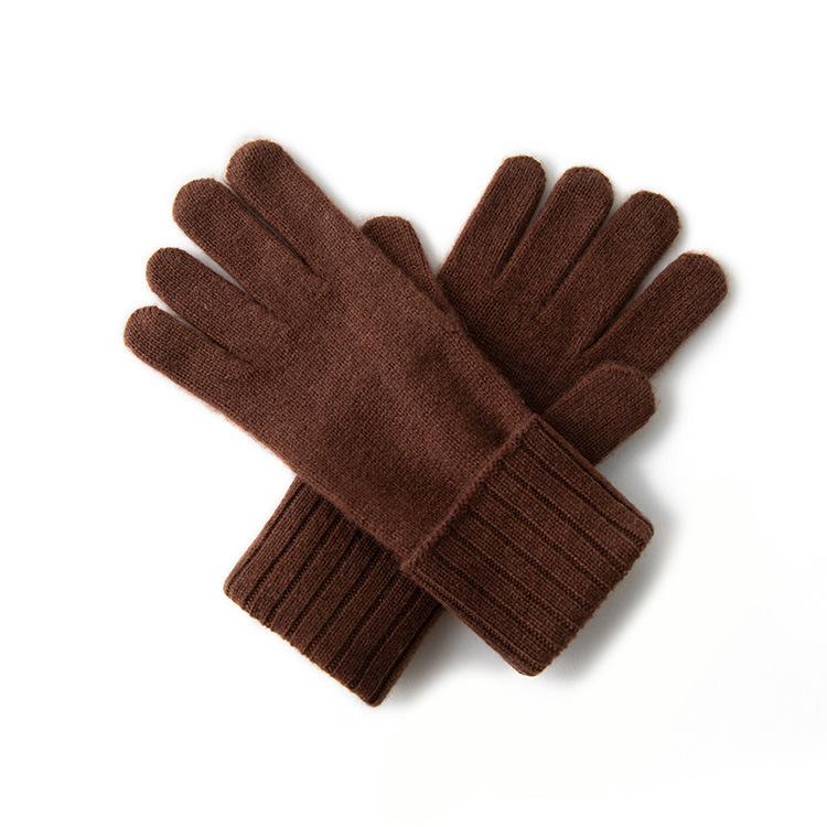 New Autumn and Winter Unisex Solid Color Striped Warm Cycling Windproof Outdoor Knitted Gloves