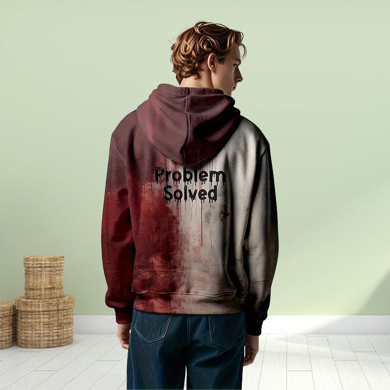 Женская мода Коричневый принт букв Свободное худи Топы Блузка Толстовка Повседневный — фото 2