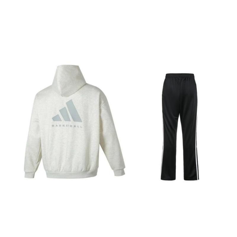 

Adidas Hooded Minimalist Long Sleeve Side Stripe Straight Leg Pants Hoodie Set Unisex Sets IX1962+TR30PR S