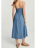 Spring/Summer 2025 Women's Denim Sling Dress - Chic Commuting Fashion