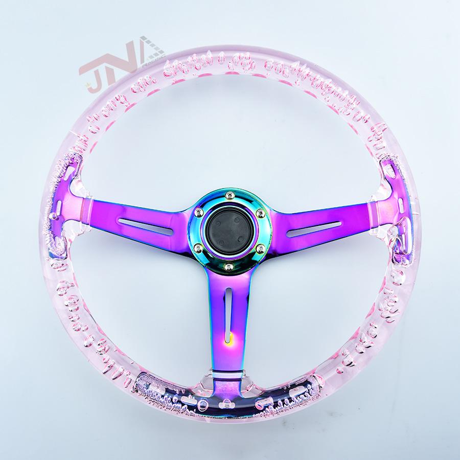 350mm Refitting Racing Sports Steering Wheel Universal Transparent Acrylic Steering Wheel