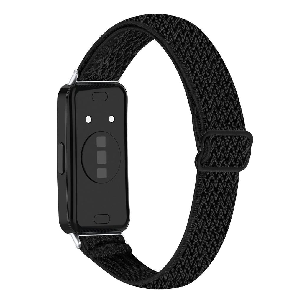 For Huawei Band 10/9/8 Adjustable Nylon Watch Band Wave Design Elastic Wrist Strap