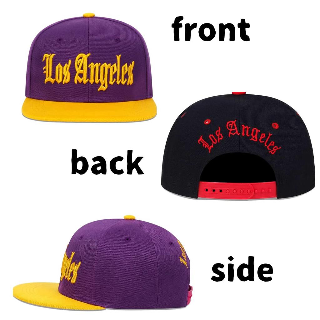 Sproutsy Los Angeles Hip Korean Unisex Men's Cap, Stylish, Flashy, Hop, Popular, Style, (Black + Red)