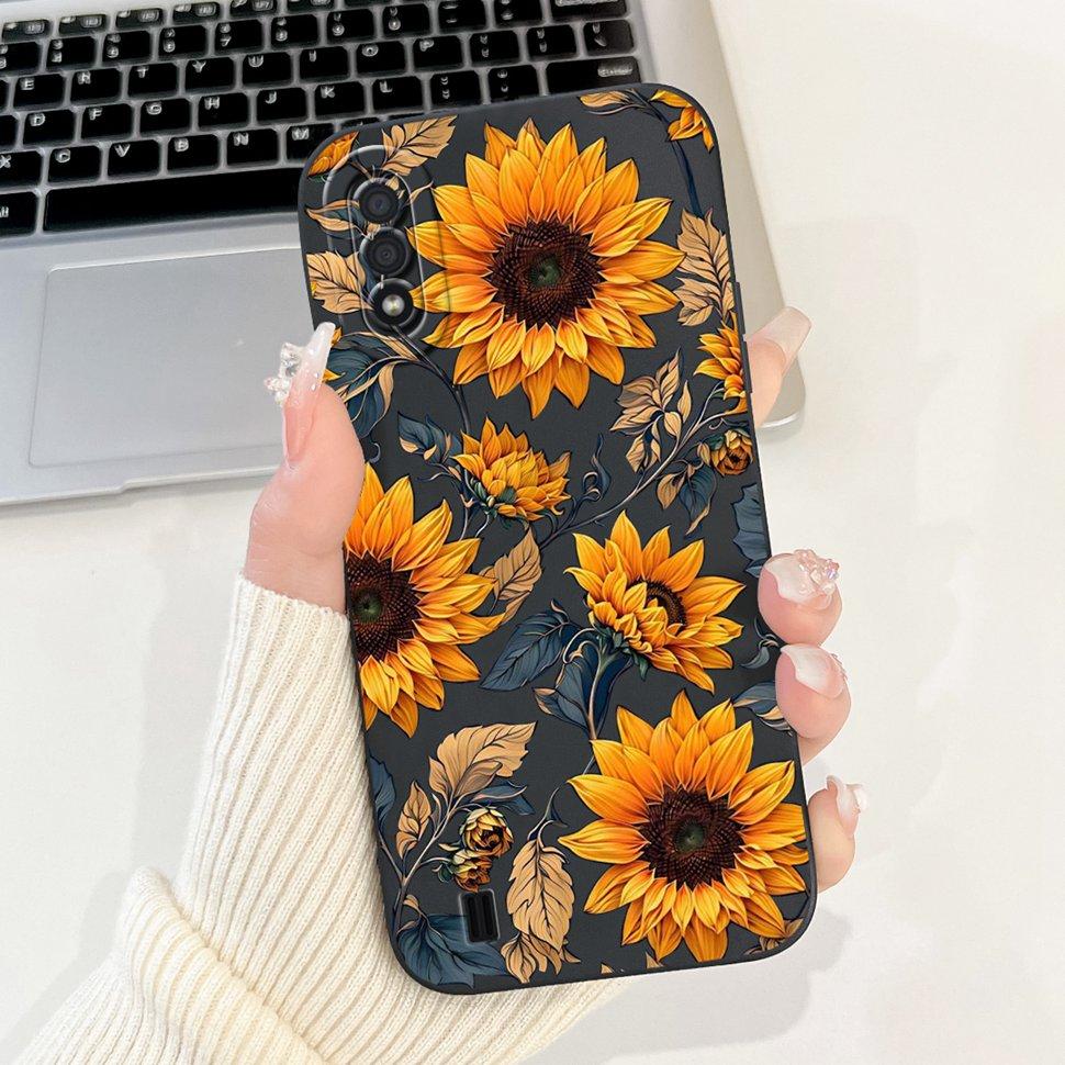 For Samsung Galaxy A01 Case Fashion Flower Painted Cover Soft TPU Matte Phone Case for Samsung A01 GalaxyA01 SM-A015F TPU