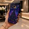 Christmas Tree Starry Night Phone Case for iPhone 17 Pro Max, Festive Holiday Glitter Soft TPU Cover, Winter Xmas Decorative Protective Back Shell