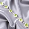 Peridota dārgakmens 925 proves sudraba rotaslietas Roku darba aproce 9" Dzimšanas dienas dāvana RB-8-7