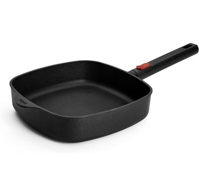 Square Cast Iron Pan Woll Eco Logic QXR for Induction Hobs 24x24 Cm with Removable Handle (1624LCI-Q)