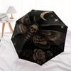 Mystical Moth Moon Stars Circular Wall ArtUmbrella, Portable 3-Fold Compact Umbrella for Men & Women Gift