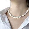 Women'S Neck Chain Rectangular Shell Necklace Women'S Light Luxury Fashion Bamboo Temperament Versatile Necklace