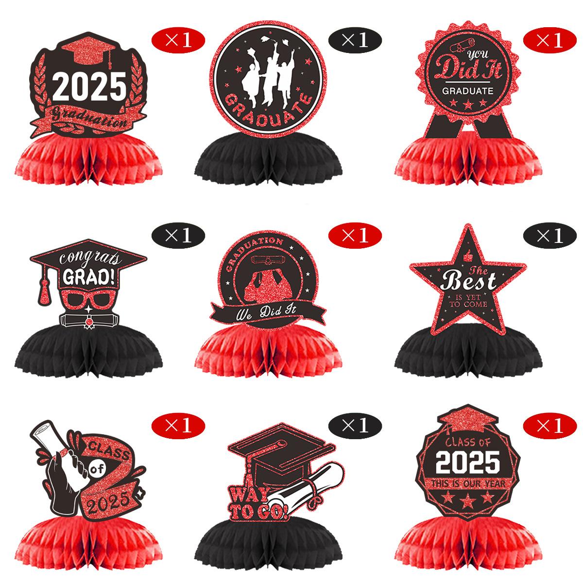 

Graduation Decorative Honeycomb Ornament Red And Black Honeycomb Ornament Jewelry Customization Red Graduation Honeycomb Ornament