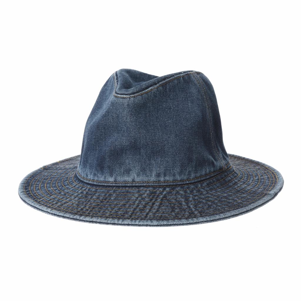 Buy Denim Fedora Hat Plain Stitch 