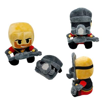 Roblox Minigunner Masked Man Plush Doll: Soft Stuffed Collectible Figure With Detachable Mask