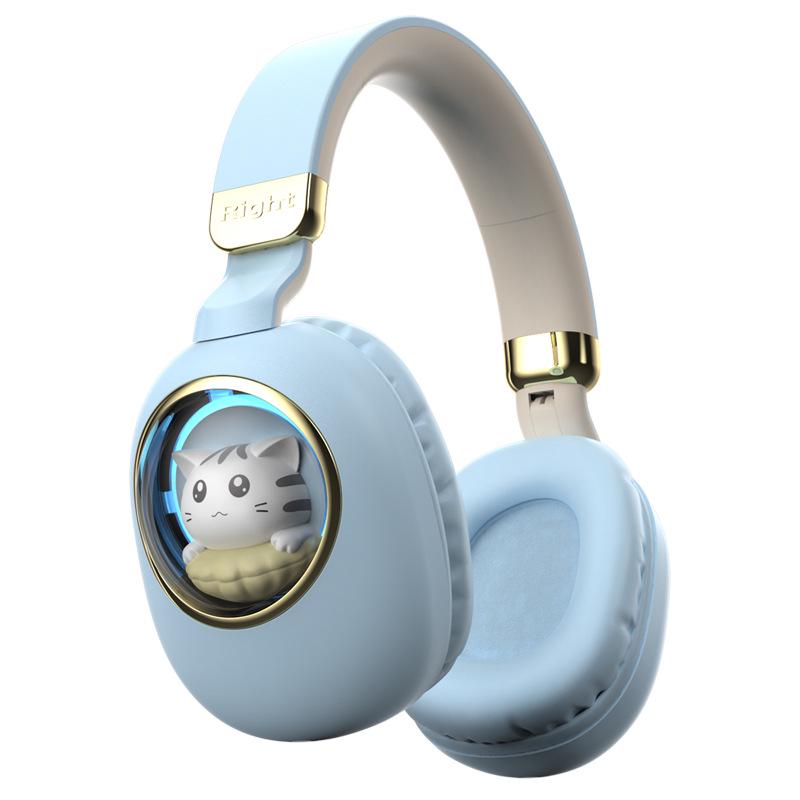 Cartoon Cute Wireless Bluetooth Over-Ear Headphones for Kids, Long Battery Life, E-sports Gaming Headset