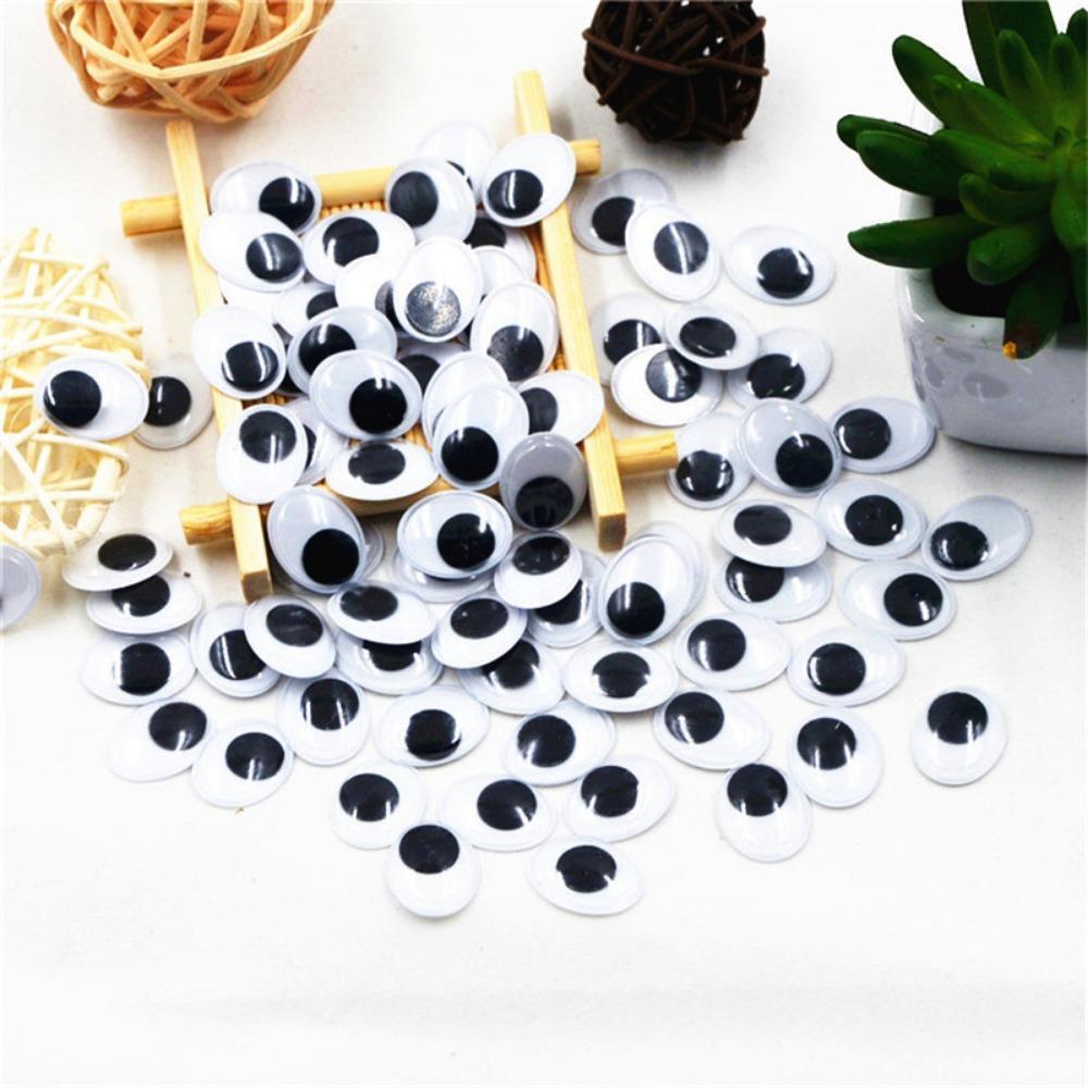 100pcs/bag 3D Wiggling Moving Eyes Plastic Kindergarten Handmade Dolls Eyes Dolls Activity Eyes