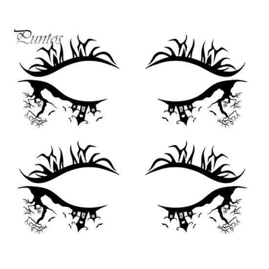Cosmetic Transfers for Adults 2 Pairs Halloween Eye Tattoo Stickers, Waterproof Temporary Face Decals with Ghostly Decorations Pumpkin Bat Spider Web,