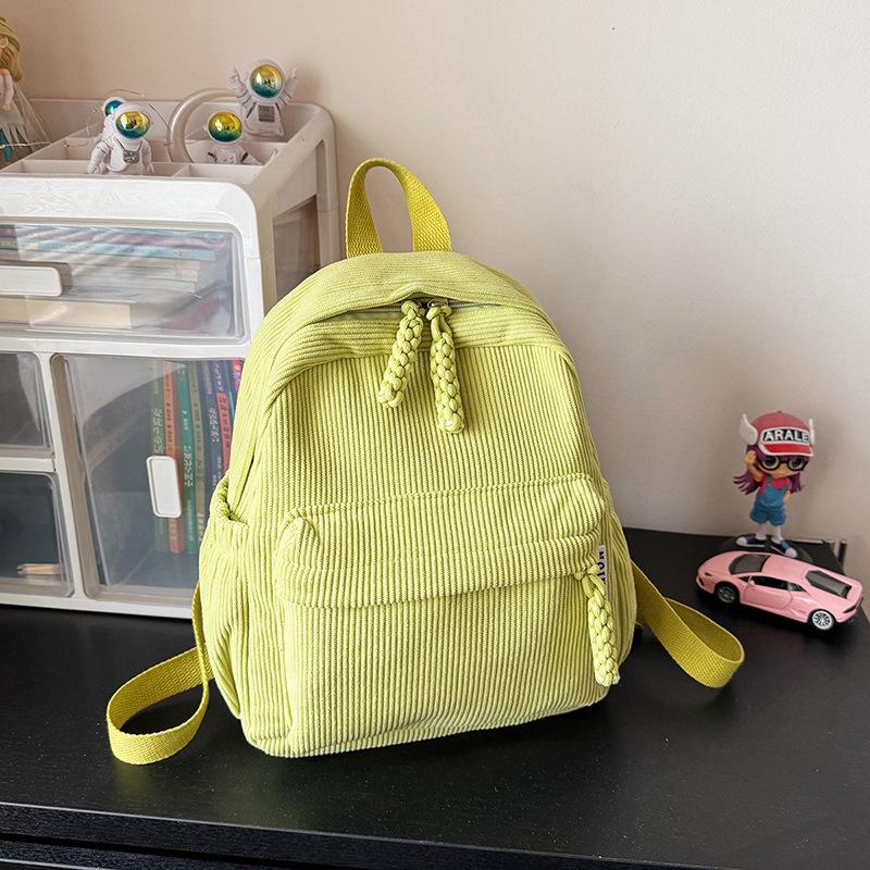 

Осенне-зимний вельветовый маленький рюкзак женский 2025 новый студенческий повседневный бархатный рюкзак Mori маленький рюкзак зелёный