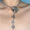 Temperament Retro Stereo Flowers Tassel Multi-layer Necklace for Women Exaggerated Hot Girl Collar Chain Jewelry Accessory Gifts