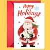 10PCS Christmas Greeting Cards Set with Envelopes, Cartoon Santa Claus Xmas Cards for Holiday Wishes & Gifts