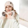 Men and Women, Warm Hat, Knitted Hat, Thick Scarf, Warm Gloves, Three Piece Set